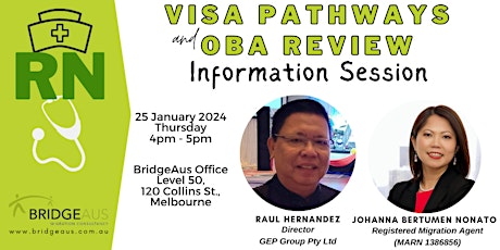 Hauptbild für RN Visa Pathways and OBA review Information Session