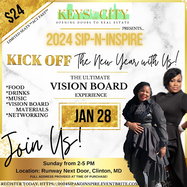 2024 Sip & Inspire Vision Board Pop-Up Tickets, Sun, Jan 28, 2024 at 2:00  PM