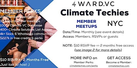 Climate Techies NYC Monthly Member Sustainability and Networking Meetup