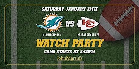 Miami Dolphins vs Chiefs Watch Party At JohnMartin's primary image
