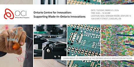Ontario Centre for Innovation: Supporting Made-In-Ontario Innovations primary image
