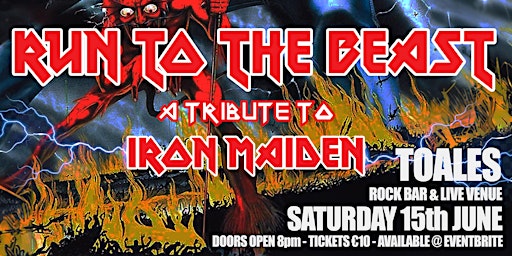 Primaire afbeelding van RUN TO THE BEAST - A tribute to Iron Maiden - Toales Live Venue - €10