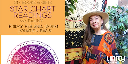 Primaire afbeelding van Healing Arts Friday: Star Chart Readings with Jeanny at OM Books & Gifts