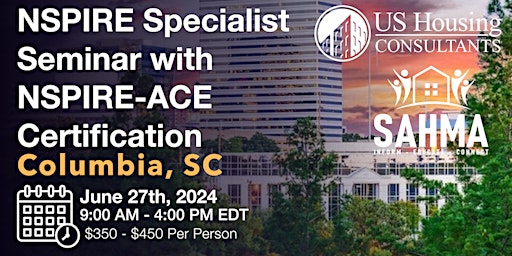 Imagem principal de NSPIRE Specialist Seminar w NSPIRE-ACE Certification Columbia, SC  6/27/24