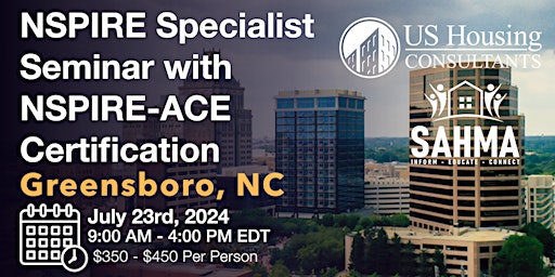 Immagine principale di NSPIRE Specialist Seminar w NSPIRE-ACE Certification Greensboro  7/23/24 