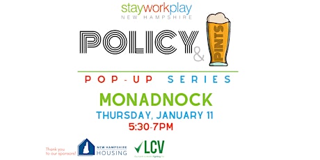 Image principale de Policy & Pints Pop Up Series: Monadnock