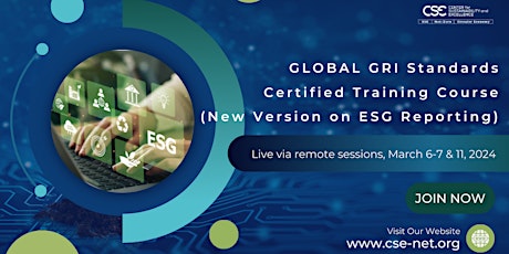 Image principale de Global| GRI Certified Standards Training Course ,  March 6-7 & 11,2024