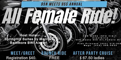 Image principale de Business Sponsors  & Vendors 95N Meets 95S All Female Ride Weekend