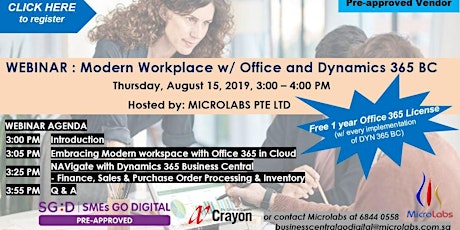 WEBINAR: Modern Workplace with Office 365 & Dynamics 365 Business Central primary image
