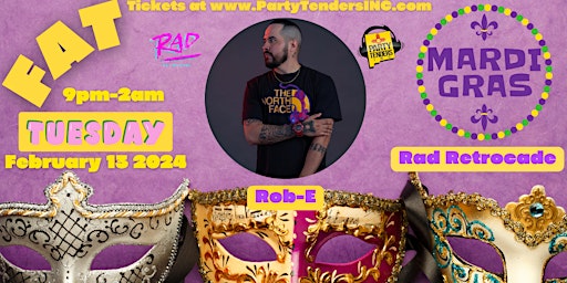 PartyTenders Presents | Fat Tuesday #BourbonStreet at Rad Retrocade! (21+) primary image