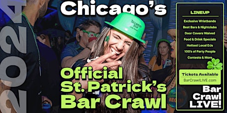 Image principale de The Official Chicago St Patricks Day Bar Crawl By Bar Crawl LIVE March 16th
