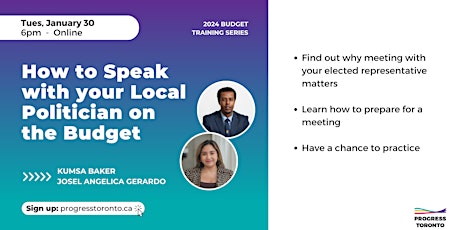 Imagem principal do evento How to Speak with Your Local Politician on the Budget