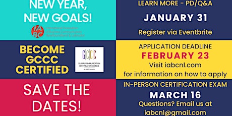 New Year, New Goals! Learn How to Become GCCC Certified. primary image