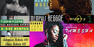 Image principale de Memphis Reggae Nights feat. TAMESHA MOORE and DJ Static