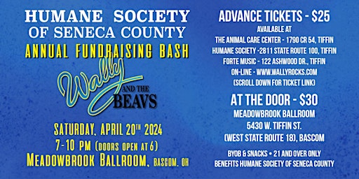 Image principale de Humane Society of Seneca County Annual Fundraising Bash 2024