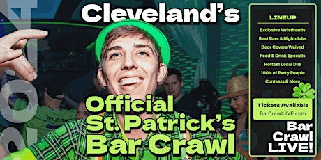 Hauptbild für 2024 Cleveland St Patricks Day Bar Crawl By Bar Crawl LIVE March 17th