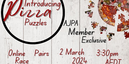 Imagen principal de AJPA Online Puzzle Race - It's a Pairs Pizza Party -  2 March 2024