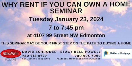 Primaire afbeelding van Why Rent If You Can Buy A Home Seminar January 23, 2024