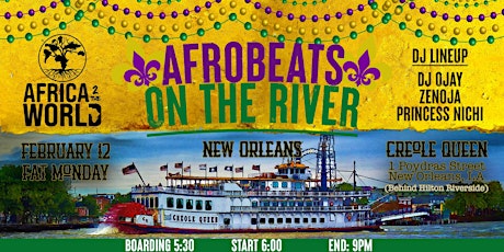 Afrobeats on the River (Lundi Gras) primary image