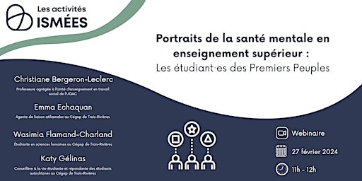 Primaire afbeelding van Portraits de la santé mentale : les étudiant·es des Premiers Peuples