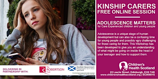 Primaire afbeelding van ADOLESCENCE MATTERS FOR KINSHIP CARERS IN SCOTLAND