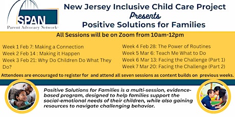 NJ Inclusive Childcare Project Presents : Positive Solutions for Families primary image