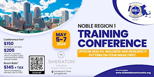 Image principale de Noble Region 1 Training Conference: Officer Health, Wellness and Resiliency