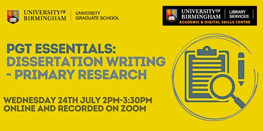 PGT Essentials: Dissertation Writing - Primary Research (Online) primary image