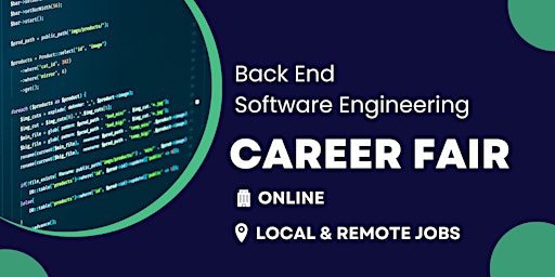Image principale de Back End Software Engineering Jobs - Virtual Career Fair