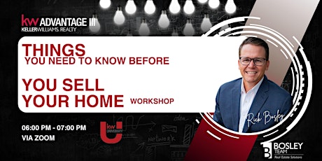 Things you need to know before you SELL YOUR HOME workshop on Zoom