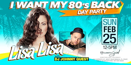 Imagen principal de I Want My 80's Back: Lisa Lisa & DJ Johnny Quest Live