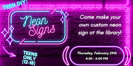 Teen Craft: DIY Neon Signs primary image