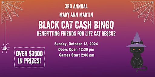 Imagem principal do evento Mary Ann Martin Black Cat Cash Bingo