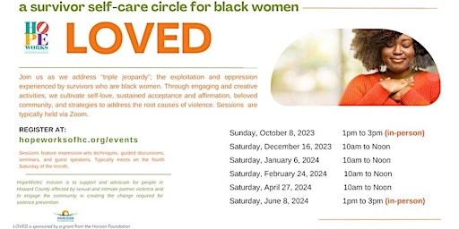 Imagem principal do evento LOVED: A Survivor Self-Care Circle for Black Women