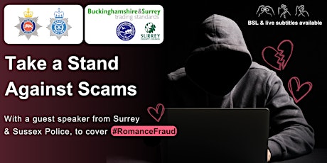 Imagem principal de Scams Awareness & Staying Safe from Romance Fraud (BSL available)