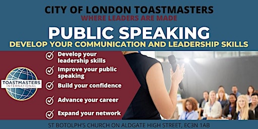 Immagine principale di Public Speaking and Leadership: City of London Toastmasters 