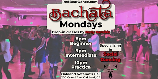 Imagem principal de Bachata Social Dancing Drop-in Lessons (Beginner & Intermediate) in Oakland