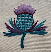 Hand Embroidery - 2 part Thistle theme embroidery with Susie Finlayson  primärbild