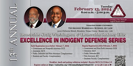 13th Annual Excellence in Indigent Defense CLE Series primary image