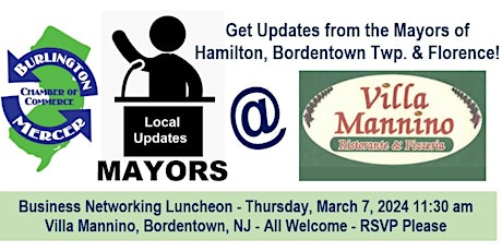 Image principale de Business Networking Luncheon w/Updates from Local Mayors