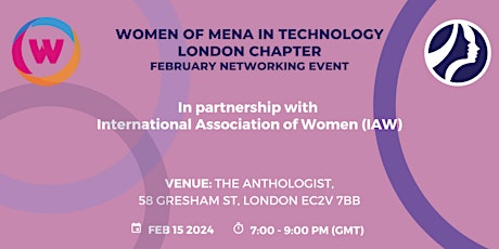 Primaire afbeelding van WoMENAIT London Chapter In Partnership with IAW - Networking Event