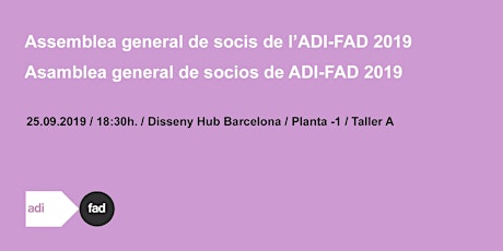 Imagen principal de SAVE THE DATE! ASSEMBLEA GENERAL DE SOCIS ADI-FAD 2019