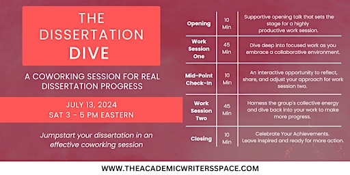 The Dissertation Dive: A Coworking Session for Real Dissertation Progress primary image