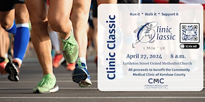 Primaire afbeelding van 17th Annual Clinic Classic  5k and 1-mile Run/Walk