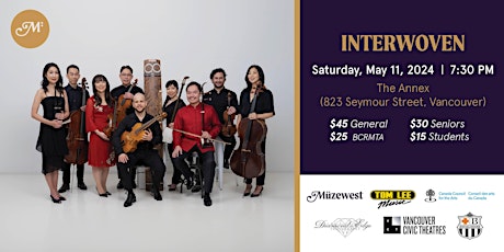 Muzewest Concerts presents INTERWOVEN Music Ensemble from New York!