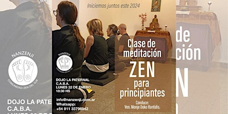 Image principale de Clase de Meditación Zen para principiantes. Dojo Paternal, C.A.B.A.