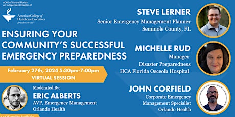 ENSURING YOUR COMMUNITY'S SUCCESSFUL EMERGENCY PREPAREDNESS primary image