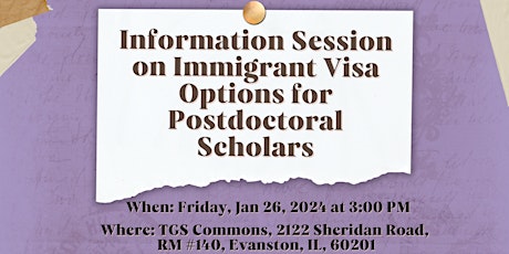 Information Session on Immigrant Visa Options for Postdoctoral Scholars primary image