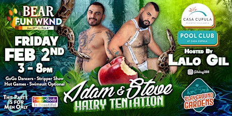 Immagine principale di Adam & Steve | Hairy Tentation Bear Week | Men’s Party at Casa Cupula 