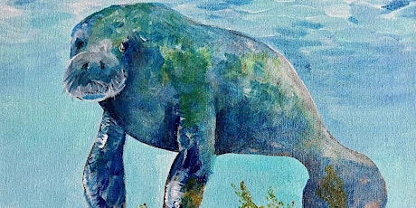 Earth Day Manatee Painting Class